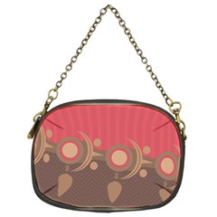 Background Tribal Ethnic Red Brown Chain Purse (two Sides) by Simbadda