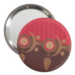 Background Tribal Ethnic Red Brown 3  Handbag Mirrors by Simbadda