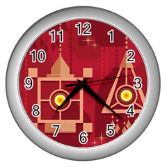 Background Objects Stylized Wall Clock (silver)