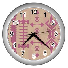 Background Non Seamless Pattern Wall Clock (silver)