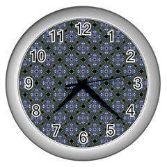 Pattern Design Shapes Wall Clock (silver)
