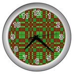 Lumberjack Plaid Buffalo Plaid Wall Clock (Silver) Front