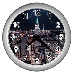 Architecture Buildings City Wall Clock (silver)