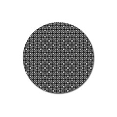 Pattern Background Black And White Magnet 3  (round) by Simbadda