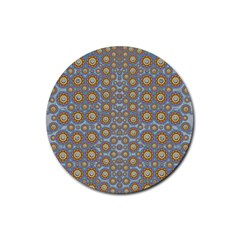 Florals Striving To Be In The Hole World As Free Rubber Round Coaster (4 Pack)  by pepitasart