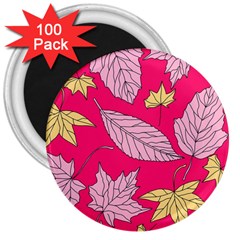 Autumn Dried Leaves Dry Nature 3  Magnets (100 Pack) by Simbadda