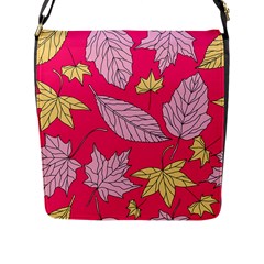 Autumn Dried Leaves Dry Nature Flap Closure Messenger Bag (l) by Simbadda