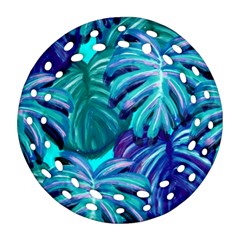 Leaves Tropical Palma Jungle Round Filigree Ornament (two Sides) by Simbadda