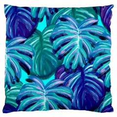 Leaves Tropical Palma Jungle Large Flano Cushion Case (two Sides) by Simbadda