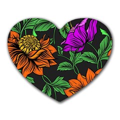 Floral Background Drawing Heart Mousepads