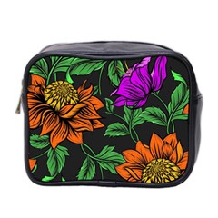 Floral Background Drawing Mini Toiletries Bag (Two Sides)