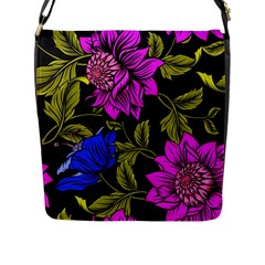 Botany Floral Flower Plant Petals Flap Closure Messenger Bag (l) by Simbadda