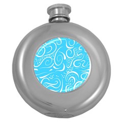 Scribble Reason Design Pattern Round Hip Flask (5 Oz)