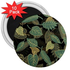 Autumn Fallen Leaves Dried Leaves 3  Magnets (10 Pack)  by Simbadda