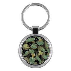 Autumn Fallen Leaves Dried Leaves Key Chain (round) by Simbadda