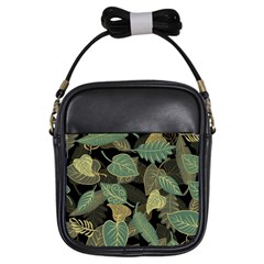 Autumn Fallen Leaves Dried Leaves Girls Sling Bag by Simbadda