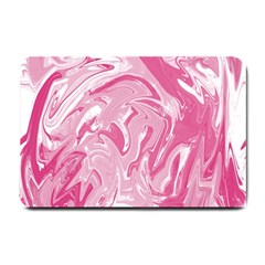 Marble Painting Texture Pattern Pink Small Doormat  by Simbadda