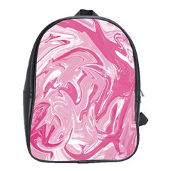 Marble Painting Texture Pattern Pink School Bag (xl)