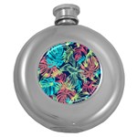 Leaves Tropical Picture Plant Round Hip Flask (5 oz) Front