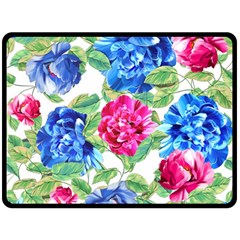 Flowers Floral Picture Flower Fleece Blanket (large)  by Simbadda