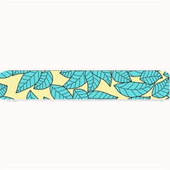 Leaves Dried Leaves Stamping Blue Yellow Small Bar Mats by Simbadda