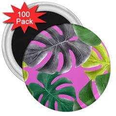 Tropical Greens Leaves Design 3  Magnets (100 Pack) by Simbadda