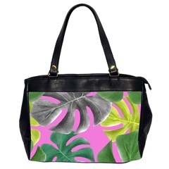 Tropical Greens Leaves Design Oversize Office Handbag (2 Sides)