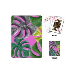 Tropical Greens Leaves Design Playing Cards Single Design (mini) by Simbadda