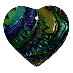 Fractal Art Background Image Heart Ornament (two Sides) by Simbadda
