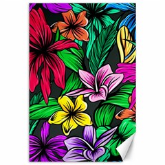 Hibiscus Flower Plant Tropical Canvas 24  X 36  by Simbadda