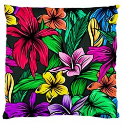 Hibiscus Flower Plant Tropical Large Cushion Case (one Side) by Simbadda