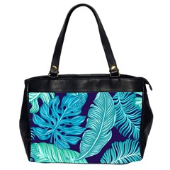 Tropical Greens Leaves Design Oversize Office Handbag (2 Sides)