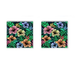 Hibiscus Flower Plant Tropical Cufflinks (square) by Simbadda