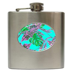 Painting Oil Leaves Reason Pattern Hip Flask (6 Oz) by Simbadda