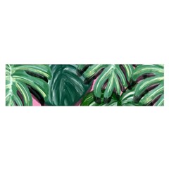 Painting Leaves Tropical Jungle Satin Scarf (oblong) by Simbadda