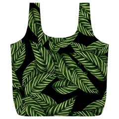 Leaves Black Background Pattern Full Print Recycle Bag (xl) by Simbadda