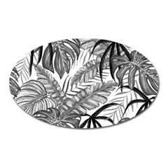 Drawing Leaves Nature Picture Oval Magnet by Simbadda