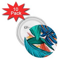 Leaves Tropical Summer Exotic 1 75  Buttons (10 Pack)