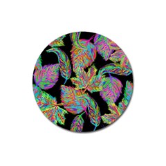 Autumn Pattern Dried Leaves Magnet 3  (round) by Simbadda