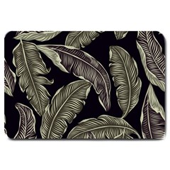 Jungle Leaves Tropical Pattern Large Doormat  by Simbadda