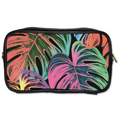 Leaves Tropical Jungle Pattern Toiletries Bag (one Side) by Simbadda