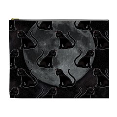 Black Cat Full Moon Cosmetic Bag (xl) by bloomingvinedesign