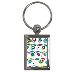 Distorted Circles On A White Background                 Key Chain (rectangle) by LalyLauraFLM