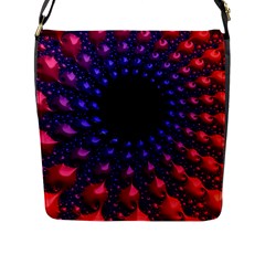 Red Purple 3d Fractals                  Flap Closure Messenger Bag (l) by LalyLauraFLM