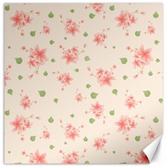 Pink Flowers Pattern Spring Nature Canvas 12  X 12 