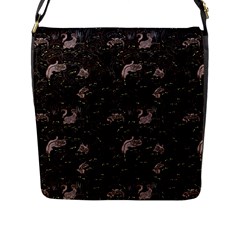 Cats Pattern Flap Closure Messenger Bag (l) by bloomingvinedesign