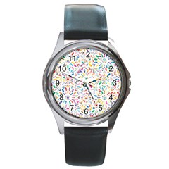 Boho Flowers Round Metal Watch