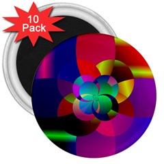 Fractal Artwork Abstract Background 3  Magnets (10 Pack) 