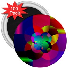 Fractal Artwork Abstract Background 3  Magnets (100 Pack)