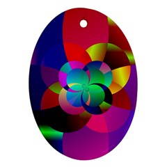 Fractal Artwork Abstract Background Oval Ornament (two Sides)